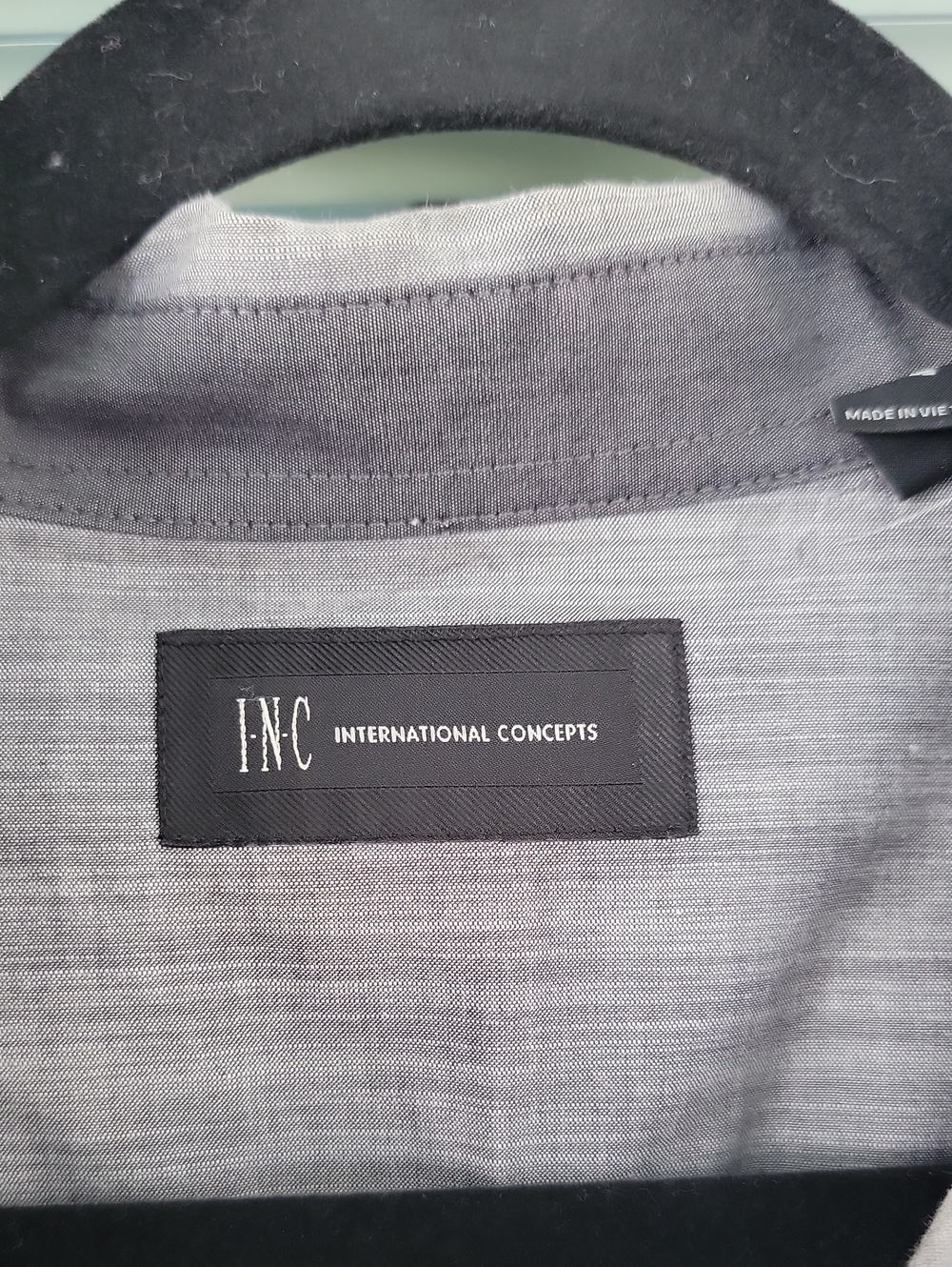 INC International Concepts Short-Sleeve Ombre Button-Down Shirt Sz L - Picture 10 of 10
